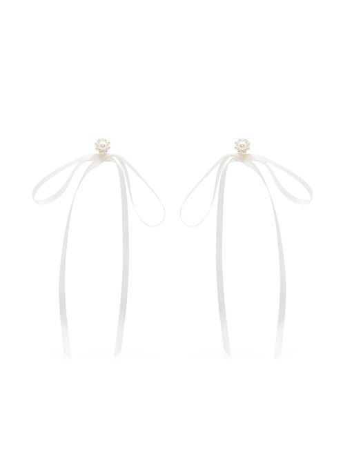 Gold-tone brass ivory ribbon earring Simone Rocha | ERG3890904PEARL/IVORY